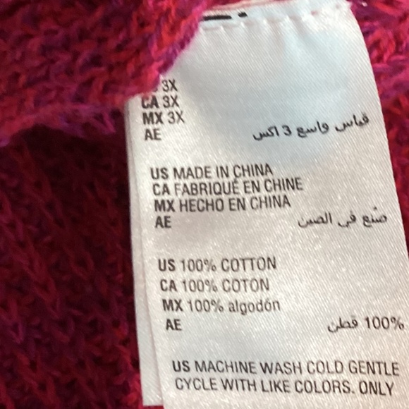 Style & Co 3x  Sweater Hot pink and purple weaved colors NWOT - Picture 5 of 6